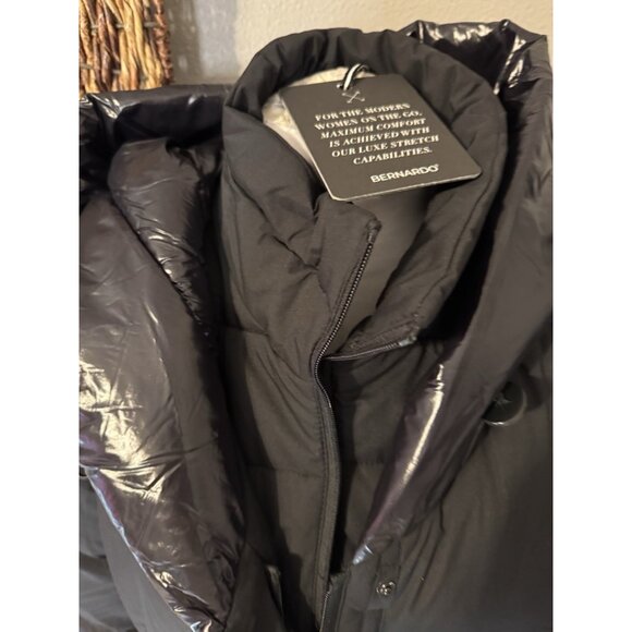 NEW Bernardo Large Black Puffer Coat Layered Hooded Water Resistant Winter $180 - Picture 11 of 16